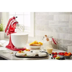 Mixers KitchenAid 5 Qt. White Mermaid Lace Textured Ceramic Bowl -MegaChef Sales Shop white mermaid lace kitchenaid mixer attachments ksm2cb5twm 1f 1000