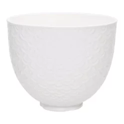 Mixers KitchenAid 5 Qt. White Mermaid Lace Textured Ceramic Bowl