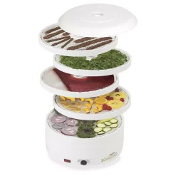 Food Processing Nesco Gardenmaster 8-Tray White Expandable Food Dehydrator With Recipe Book -MegaChef Sales Shop white nesco dehydrators fd 1018a 1f 1000