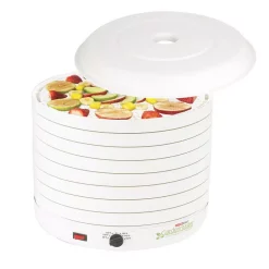 Food Processing Nesco Gardenmaster 8-Tray White Expandable Food Dehydrator With Recipe Book -MegaChef Sales Shop white nesco dehydrators fd 1018a 4f 1000