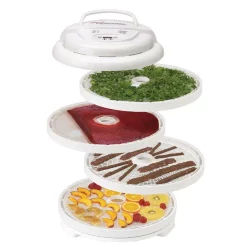 Food Processing Nesco Gardenmaster 4-Tray Expandable White Food Dehydrator With Temperature Control -MegaChef Sales Shop white nesco dehydrators fd 1040 44 1000