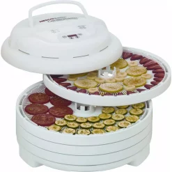 Food Processing Nesco Gardenmaster 4-Tray Expandable White Food Dehydrator With Temperature Control -MegaChef Sales Shop white nesco dehydrators fd 1040 c3 1000