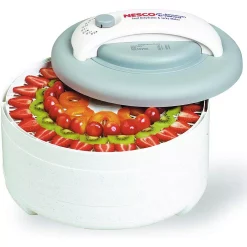 Food Processing Nesco American Harvest Snackmaster 6-Tray Dehydrator And Jerky Maker In White -MegaChef Sales Shop white nesco dehydrators fd 61whck 4f 1000