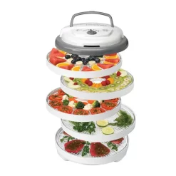 Food Processing Nesco Snackmaster Pro 5-Tray White Food Dehydrator With Temperature Control -MegaChef Sales Shop white nesco dehydrators fd 75pr 77 1000