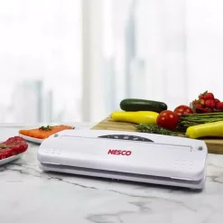 Food Processing Nesco White Food Vacuum Sealer With Bags -MegaChef Sales Shop white nesco food vacuum sealers vs 01 4f 1000