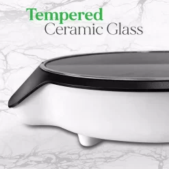 Food Warmers NutriChef Single Burner 11.1 In. White Induction Flameless Burner Cooktop Hot Plate With Digital Display And Auto Shut Off -MegaChef Sales Shop white nutrichef hot plates ncit1s 31 1000