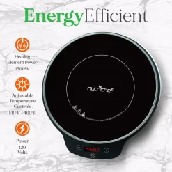 Food Warmers NutriChef Single Burner 11.1 In. White Induction Flameless Burner Cooktop Hot Plate With Digital Display And Auto Shut Off -MegaChef Sales Shop white nutrichef hot plates ncit1s 4f 1000