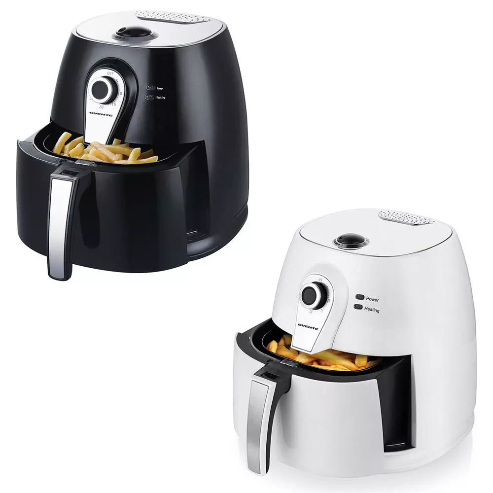Air Fryers Ovente 3.2 Qt. White Electric Air Fryer With 30-min Timer, Adjustable Temperature Controls, Includes Fry Basket And Grill Pan 5 Air Fryers Ovente 3.2 Qt. White Electric Air Fryer With 30-min Timer, Adjustable Temperature Controls, Includes Fry Basket And Grill Pan - Image 5