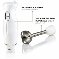 Blenders Ovente Immersion, 304-Grade Stainless Steel Blades, 300W Multi-Purpose Hand Blender Mixer, 2-Speed Settings -MegaChef Sales Shop white ovente immersion blenders hs560w c3 1000