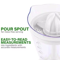 Juicers Ovente 25-Watts 34 Oz. Capacity White Electric Citrus Juicer 2 Auto-Reversing Cones Pressure -MegaChef Sales Shop white ovente juicers je1034w 1f 1000