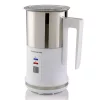 Coffee Makers Ovente 8.1 Oz. White Stainless Steel Electric Milk Frother 3 In 1-Warming, Heating And Frothing, See-Through Lid Plus Whisks