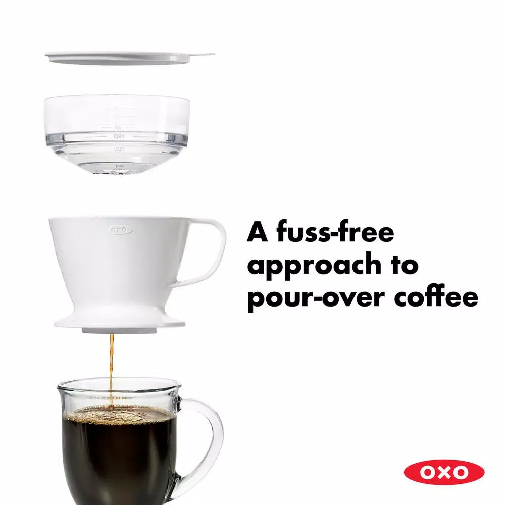 Coffee Makers OXO Good Grips 1.5-Cup White Pour-Over Coffee Maker 2 Coffee Makers OXO Good Grips 1.5-Cup White Pour-Over Coffee Maker - Image 2