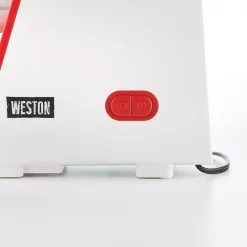 Food Processing Weston 16-Cup Red And White Electric Tomato Strainer -MegaChef Sales Shop white red weston food processors 82 0250 w 4f 1000