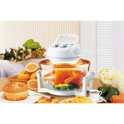 Toasters SPT 1300 W White Countertop Convection Oven With Built-in Timer And Extender Ring -MegaChef Sales Shop white spt toaster ovens so 2004 31 1000