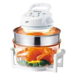 Toasters SPT 1300 W White Countertop Convection Oven With Built-in Timer And Extender Ring -MegaChef Sales Shop white spt toaster ovens so 2004 c3 1000