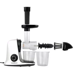 Juicers West Bend Cold Press Juicer Extractor Machine, Masticating Slow Juicer Quiet Motor For Juicing Fruits, Vegetables And Greens 7 Juicers West Bend Cold Press Juicer Extractor Machine, Masticating Slow Juicer Quiet Motor For Juicing Fruits, Vegetables And Greens -MegaChef Sales Shop white west bend juicers jc2009wh13 1f 1000