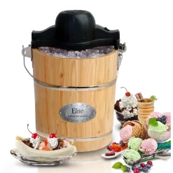 Dessert Makers Elite Gourmet 6 Qt. Old Fashioned Ice Cream Maker -MegaChef Sales Shop wood elite ice cream makers eim 506 c3 1000