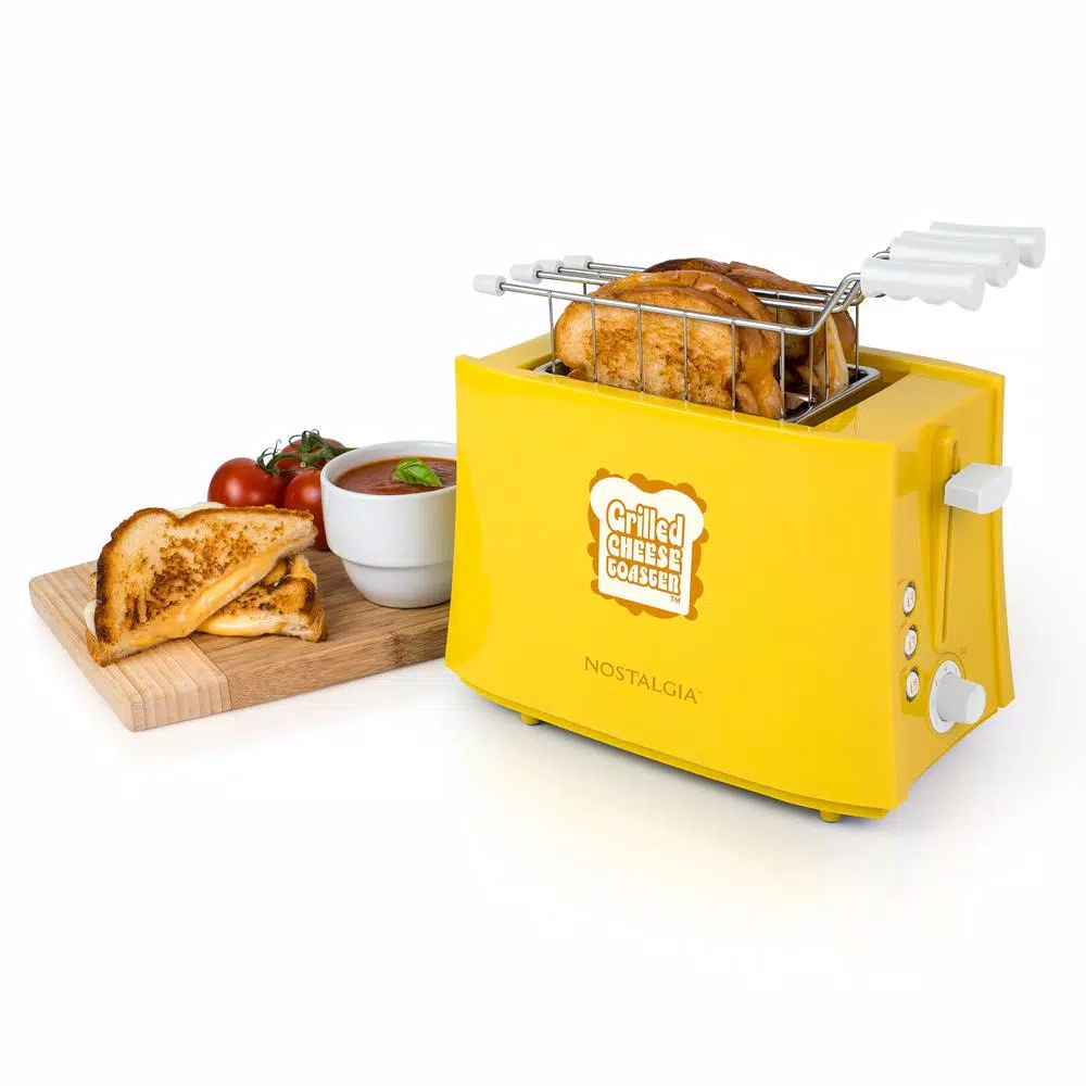 Toasters Nostalgia 4-Slice Yellow Wide Slot Grilled Cheese Toaster 2 Toasters Nostalgia 4-Slice Yellow Wide Slot Grilled Cheese Toaster - Image 2