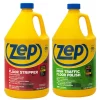 Floor Cleaning Products ZEP 128 Oz. High-Traffic Floor Polish With Heavy-Duty Floor Stripper 128 Oz. (2-Pack Combo)